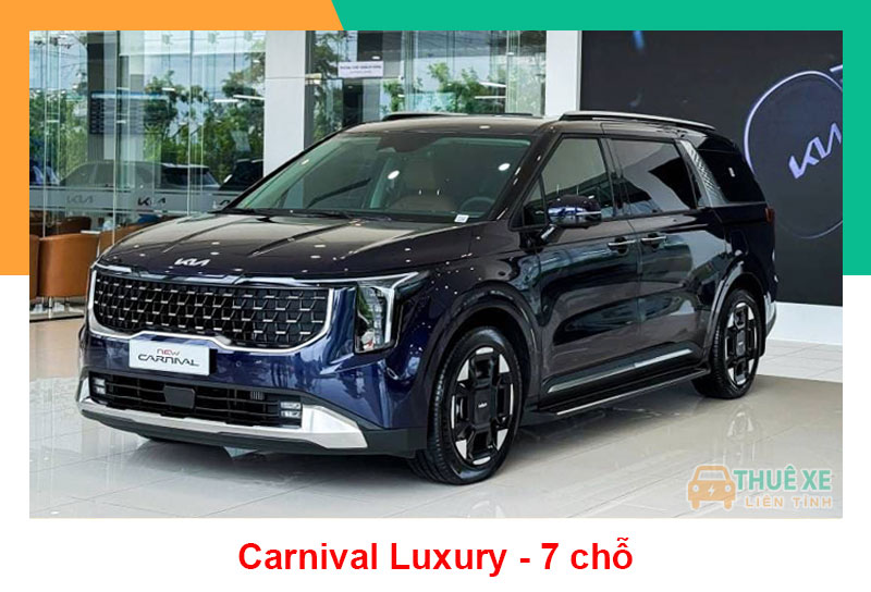 Thuê xe carnival 7 chỗ có tài xế luxury màu xanh