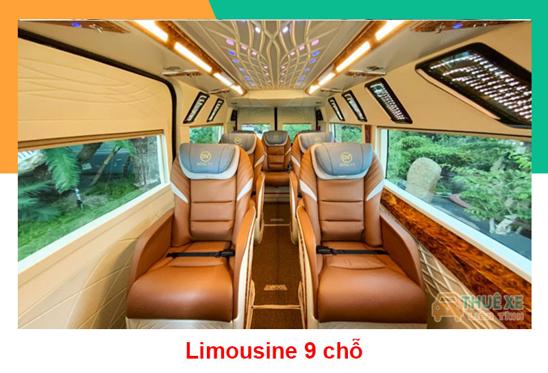 Thuê xe limousine 9 chỗ có tài nội thất sang trọng